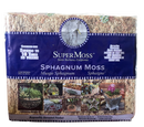 Packaging of SuperMoss Sphagnum Moss, showing the product name and images of the moss being used in various reptile enclosures.